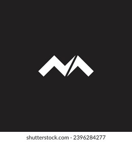 Letter N in M square geometric symbol simple logo vector