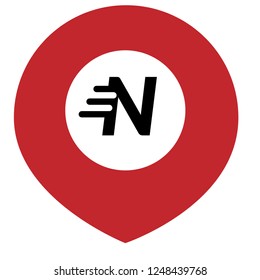 letter N and map pin. logo concept. Designed for your web site design, logo, app, UI