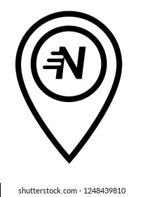 letter N and map pin. logo concept. Designed for your web site design, logo, app, UI