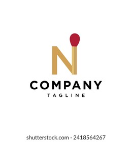 
Letter N Match Stick logo icon vector template.eps