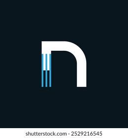 Letter N Minimal Business Logo With Triple Lines | Multicolor N Letter Small Typography Symbol