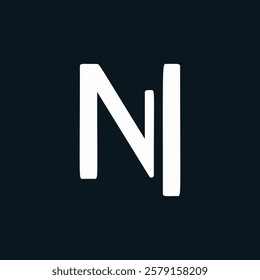 Letter N Minimal Business Logo With 3D Cut with Line | N Letter Typography Symbol