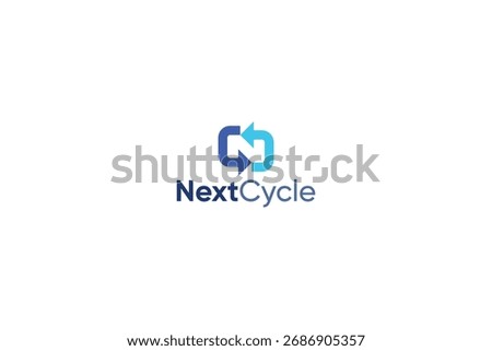 Letter N minimal creative recycling logo