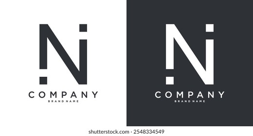 Letter N minimal logo icon design template elements. Premium Vector
