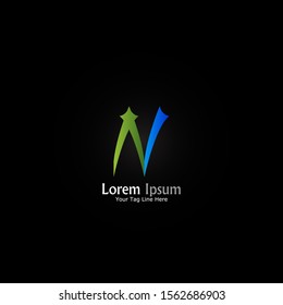 "letter N". Minimalist logo design.
Simple,digital and modern logo with smooth gradient effect.