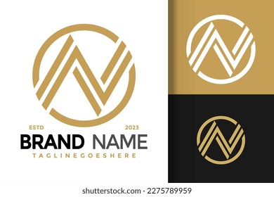 Letter N minimalist logo vector icon illustration