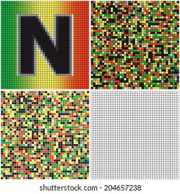 Letter N (mixed mosaic with empty cells)