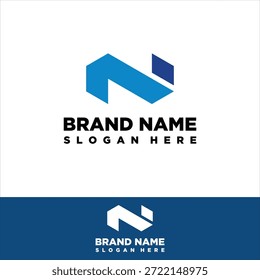 Plantilla de Vector de diseño de logotipo de concepto moderno de letra N negrita