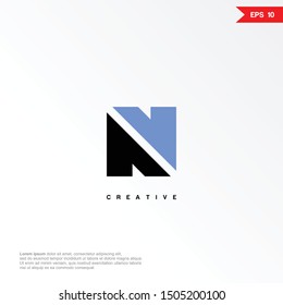 Letter N modern cut logo and icon, vector template.