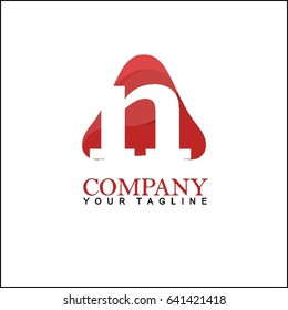 Letter N with Modern glossy and Triangle logo, Arrow and forward, Vector abstract  Digital, Technology, Media logotype