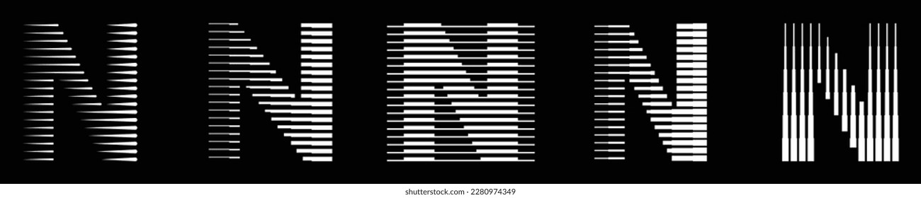 Letter N Modern Logo Collection with Line Pattern