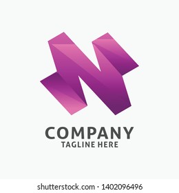 Letter N modern logo design