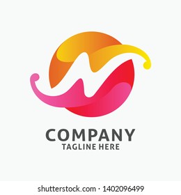 Letter N modern logo design