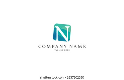 letter N modern square logo template