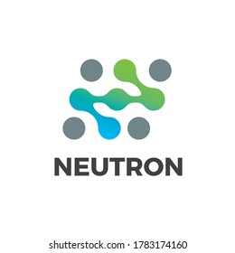 diseño de logotipo de letra n molécula