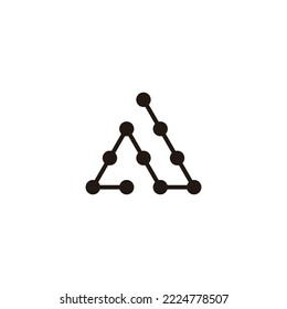 Letra N moléculas, símbolo geométrico triangular simple vector de logotipo