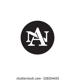 letter N and A monogram circle logo