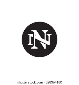 letter N and N monogram circle logo