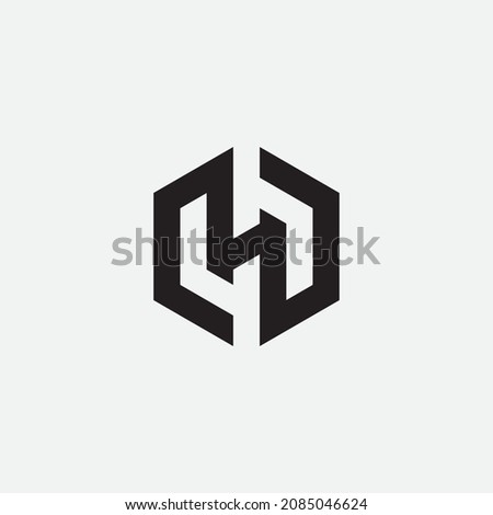 Letter N monogram design with hexagon. Simple hexagon logo design. Foto stock © 