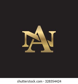 letter N and A monogram golden logo