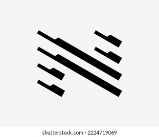 Letter N Monogram Line Modern Motion Dynamic Futuristic Linear Isolated Mark Vector Logo Design