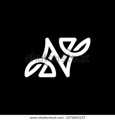 Letter n monogram line modern simple logo