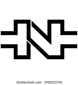 Diseño de logotipo de monograma de carta N