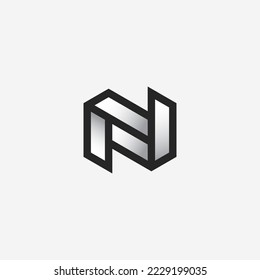 Letter N monogram logo icon design vector template elements