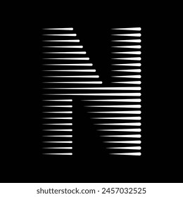 Letter N Monogram Logo Icon Geometric Horizontal Motion Speed Lines
