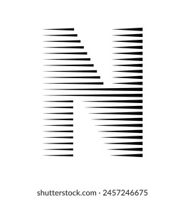 Letter N Monogram Logo Icon Geometric Horizontal Motion Speed Lines