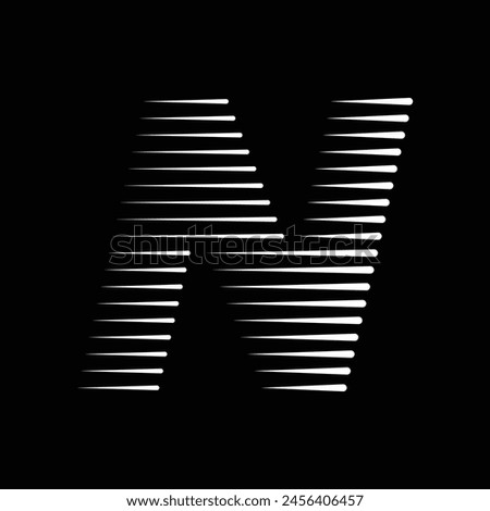Letter N Monogram Logo Icon Geometric Horizontal Motion Speed Lines
