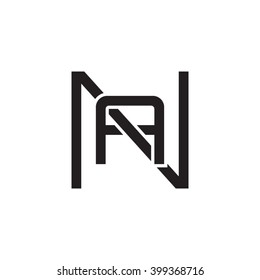 letter N and A monogram square shape logo black