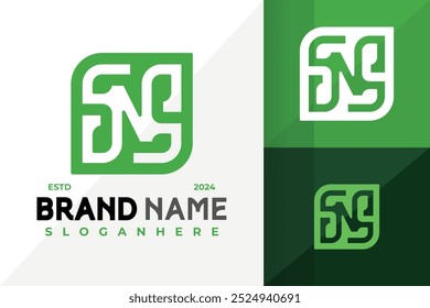 Letra N Monograma Ícone De Logotipo Exclusivo Design De Vetor. Ilustração de designs de logotipos simples e criativos