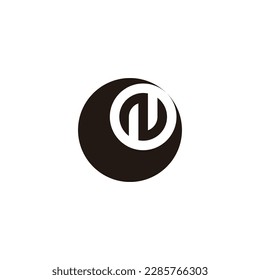 Letter N in moon, geometric symbol simple logo vector