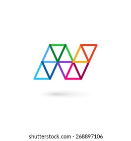 Letter N mosaic logo icon design template elements
