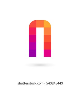 Letter N mosaic logo icon design template elements
