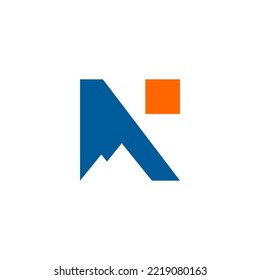 letter N mountain logo design vector template