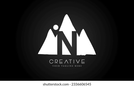 Letter N mountain logo icon design template elements