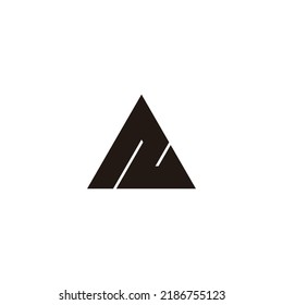 Letter N mountain, triangle geometric symbol simple logo vector