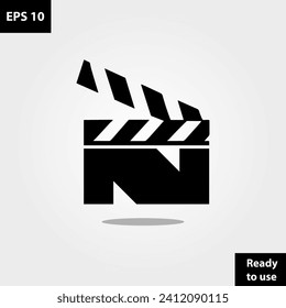 Letter N Movie clapper logo company vector template design ready to use easy for edit