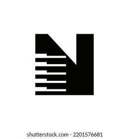 Letter N Musician Symbol, Piano Logo Icon Vector Template On White Background