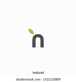 letter N for natural logo design unique