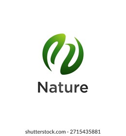letter N natural vector logo design