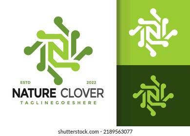 Letter N Nature Clover Logo Design, brand identity logos vector, modern logo, Logo Designs Vector Illustration Template