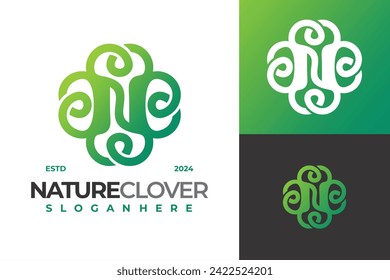 Letter N Nature Clover Logo Design Vector Template