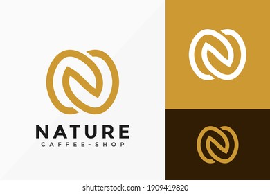 Letter N Nature Coffee Logo Design, Creative modern Logos Designs Vector Illustration Template