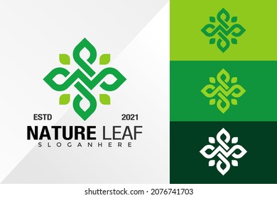 Letter N Nature Leaf Logo Design Vector Template