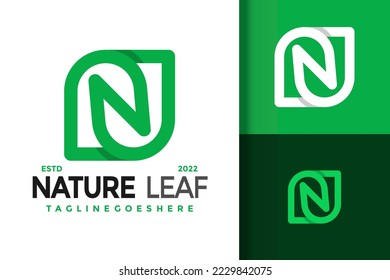 Letter N Nature Leaf Logo Design, brand identity logos vector, modern logo, Logo Designs Vector Illustration Template