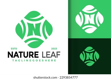 Letter N Nature Leaf Logo vector icon illustration