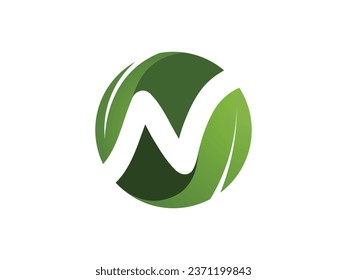 Letter N Nature Leaf Logo Design, Logo Designs Vector Illustration Template